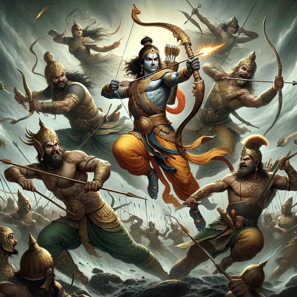 Rama Kills Durdharsha, Mitraghna, Agniketu and Yajñakopana